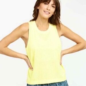 SPANX Seamless Perforated Tank Top NWT Sunshadow Yellow Athletic Workout L XL